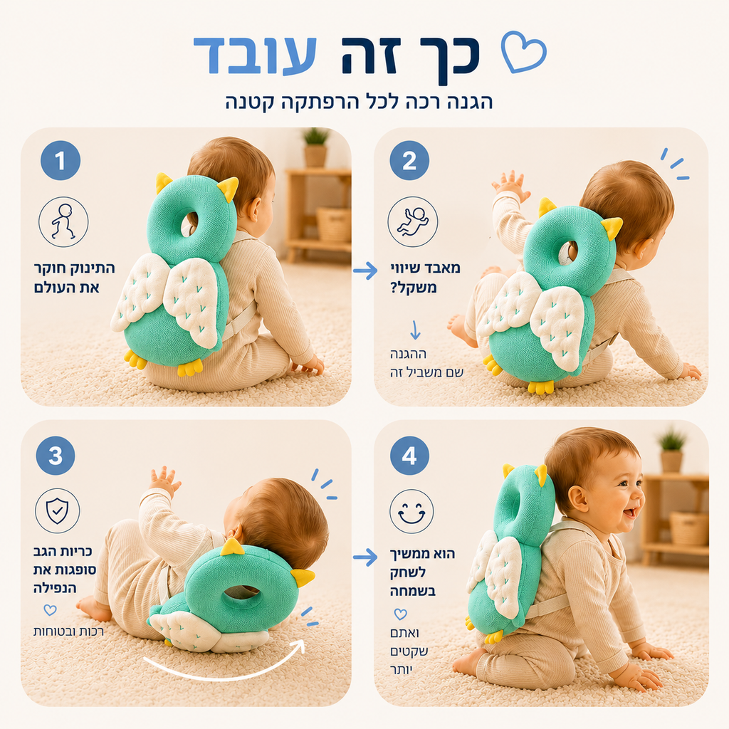 TinyNest™ Baby Safety Backpack – Head & Back Protection ⭐